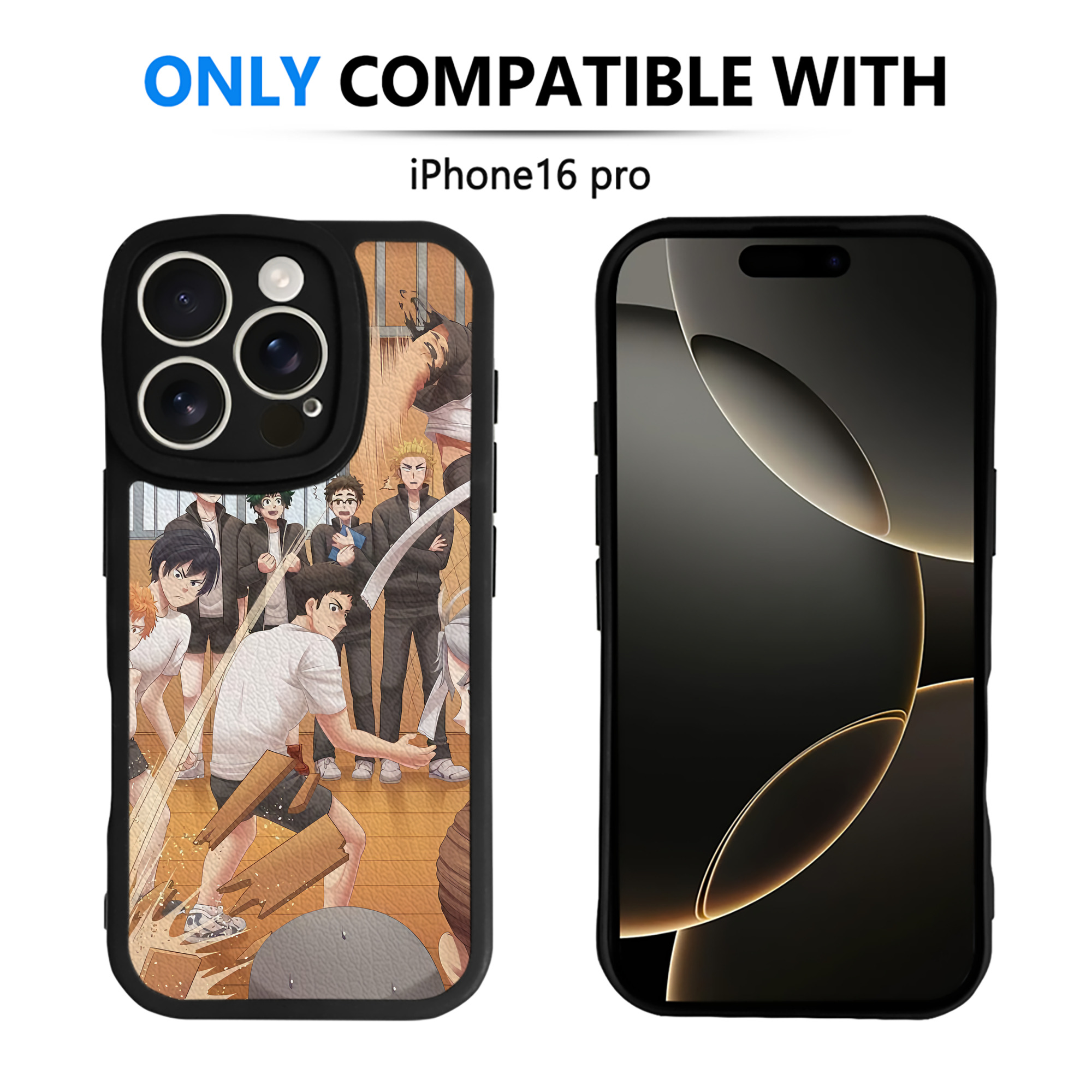 （画像用） ハイキュー!! Haikyu!! 【iPhone 16シリーズ対応】シリコンスマホケース（レザー調） 材質：シリコン